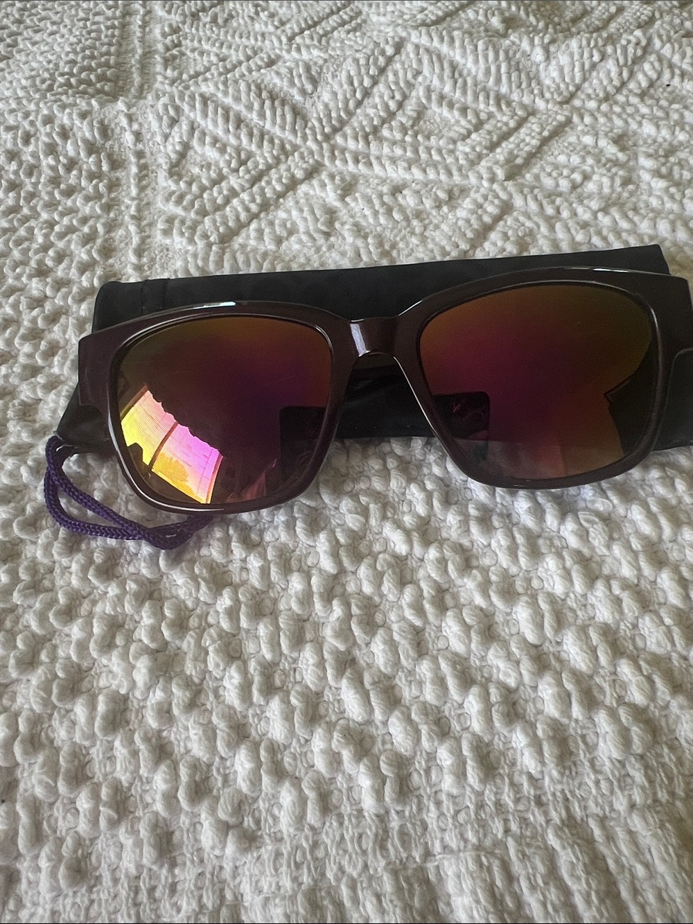 +3.50 Mangano Purple Frame Sunglasses with UV protection bifocals
